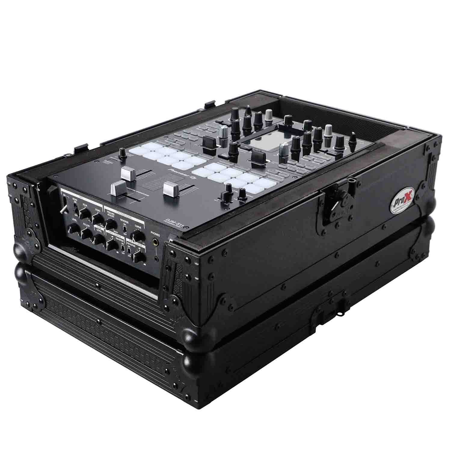 ProX Cases XS-DJMS11BL DJ Flight Case for Pioneer DJM-S11 Mixer - Black on Black - Hollywood DJ