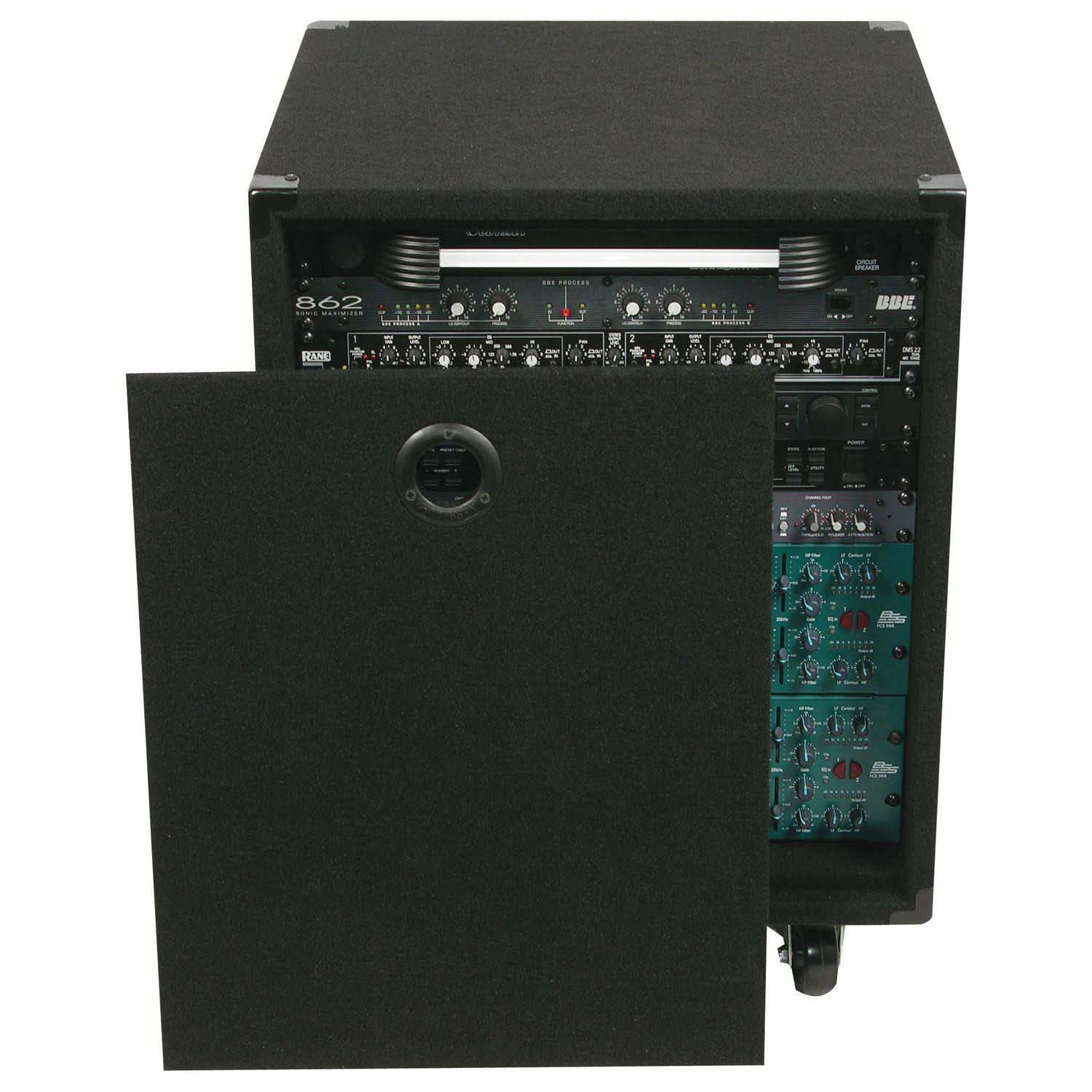 Odyssey CRE12W, 12U Carpet Amp Rack Case with Wheels - Hollywood DJ