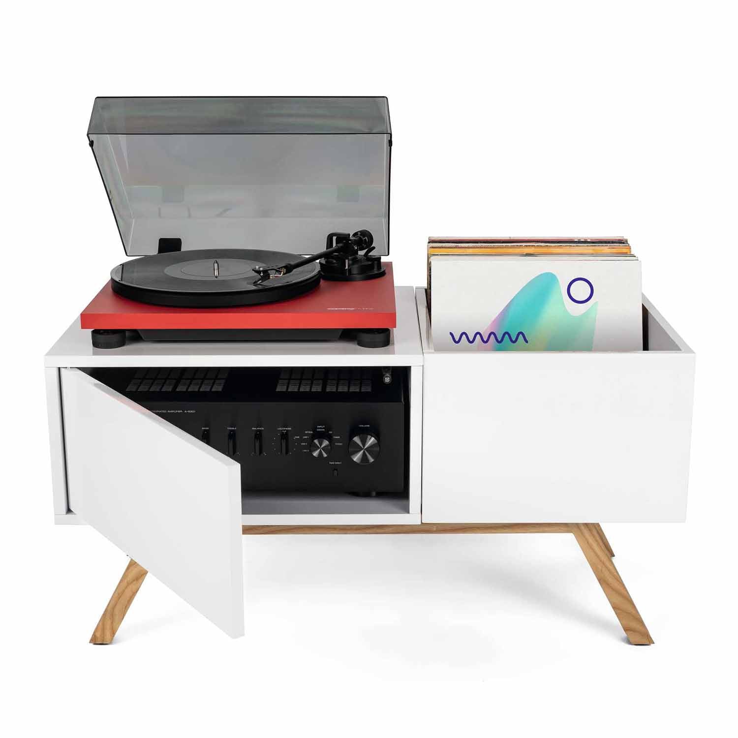 Glorious Turntable Lowboard - White - Hollywood DJ