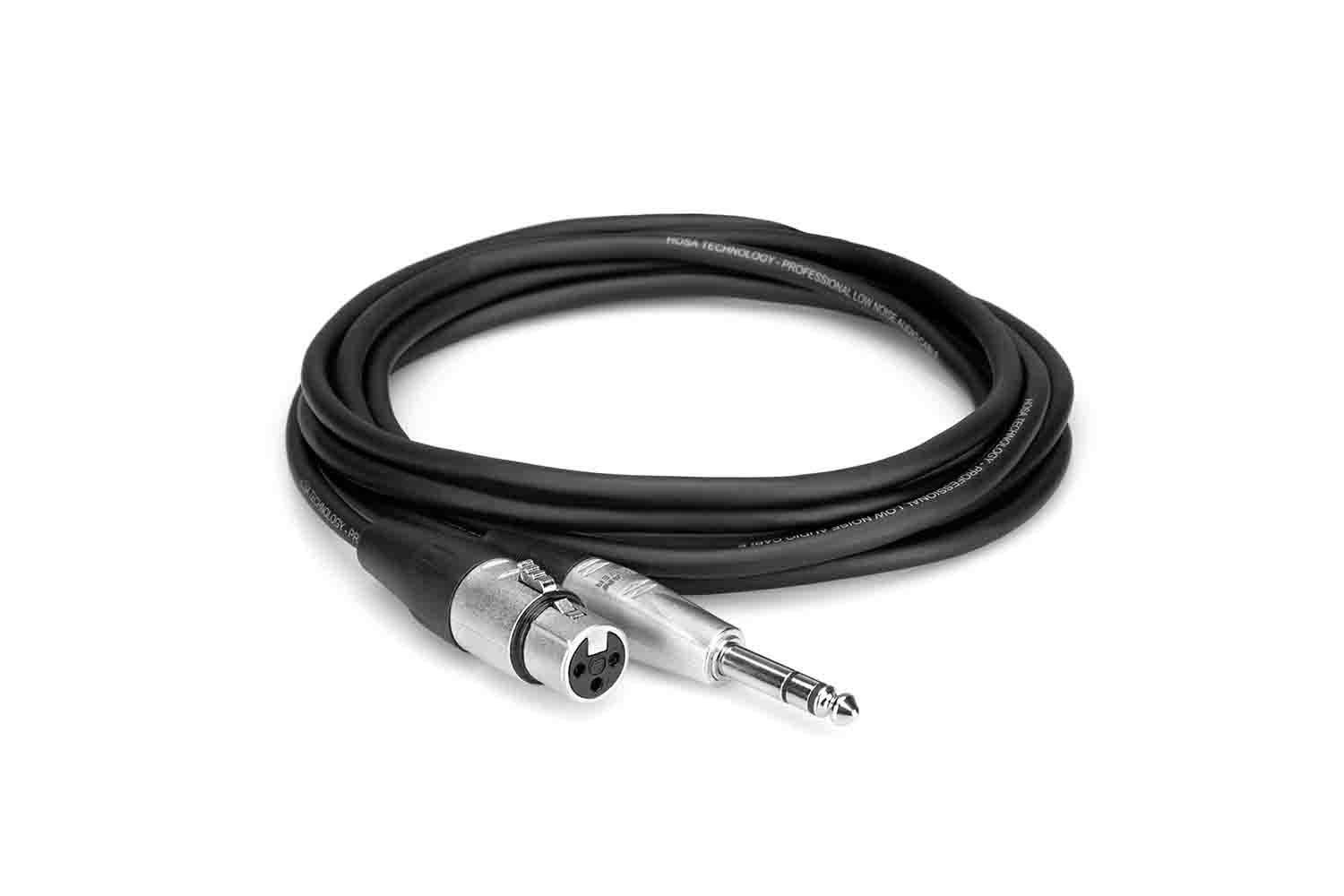 Hosa HXS-005 Pro Balanced Interconnect Cable, REAN XLR3F to 1/4 in TRS - 5 Feet - Hollywood DJ