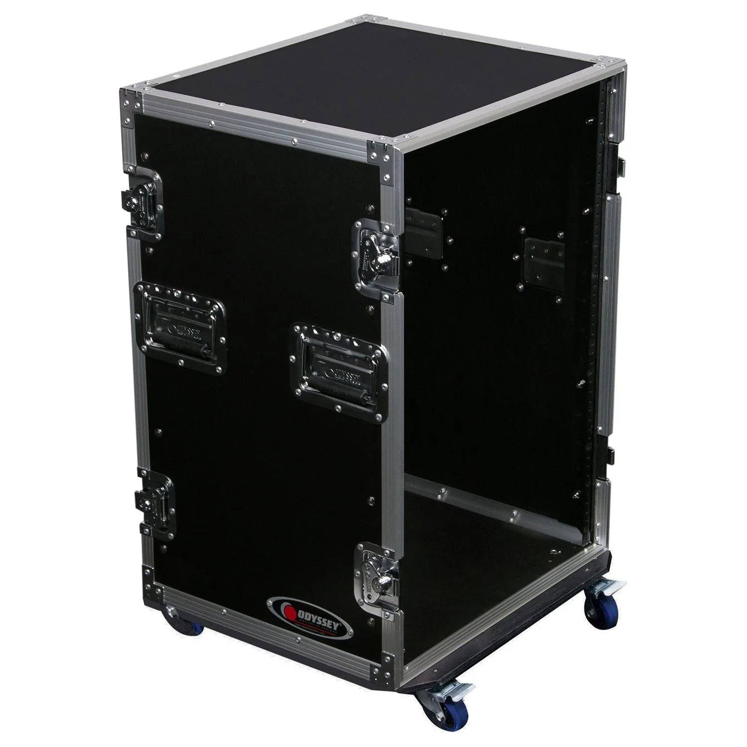 Odyssey FZSRPAR16W, 16U Space Saver Pro Amp Rack Flight Case With Wheels - Hollywood DJ
