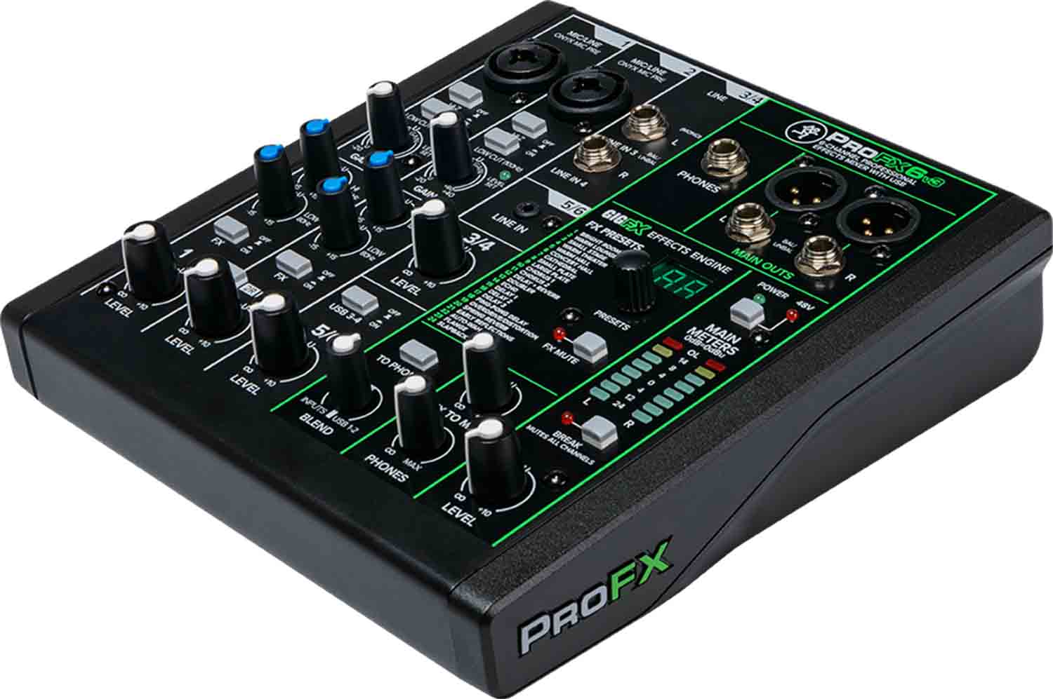Mackie ProFX6v3, Professional Effects Mixer with USB - Hollywood DJ