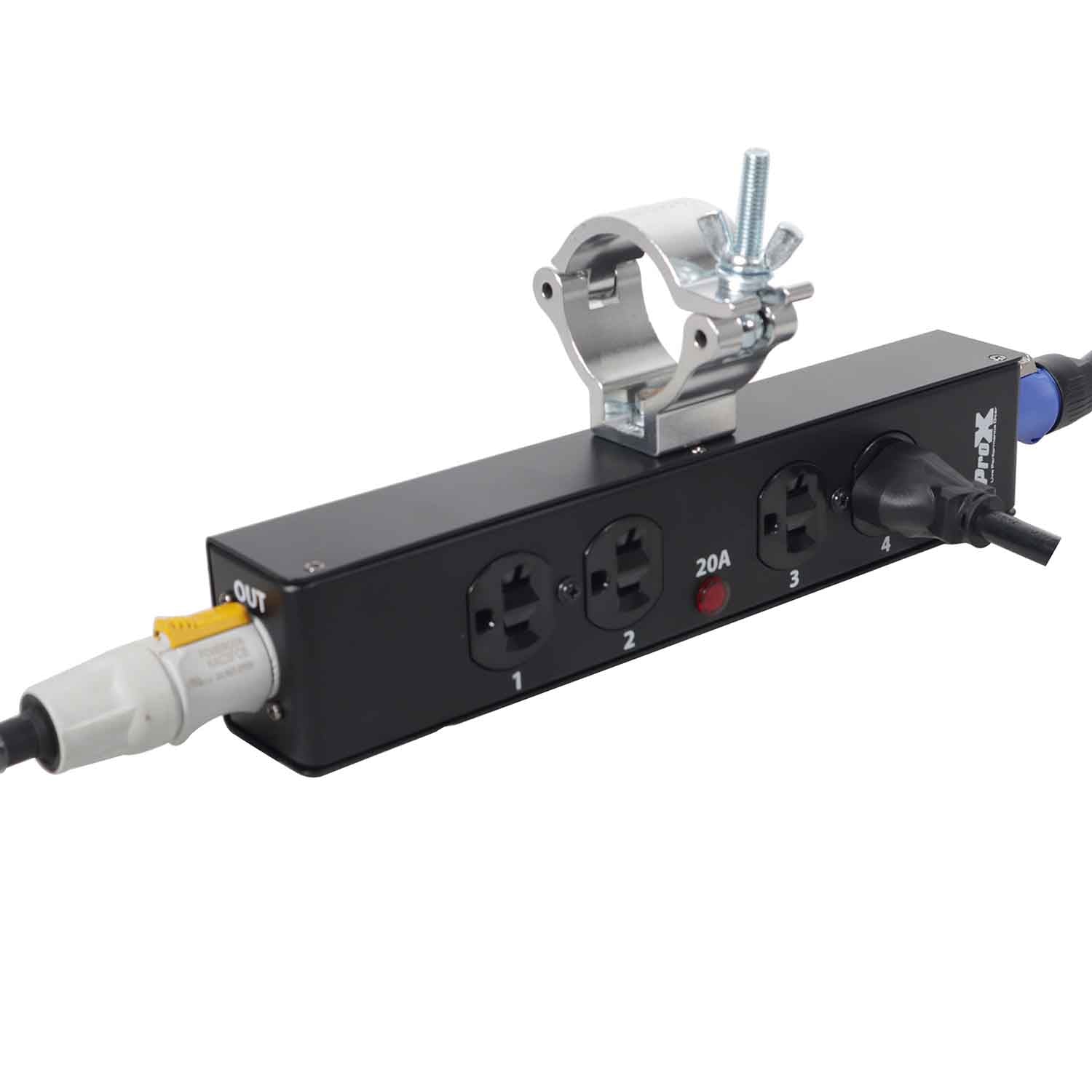 ProX X-PWEX4 BOX Power Center for Indoor Power Connector Compatible to 4X Edison Power Outlet - Hollywood DJ
