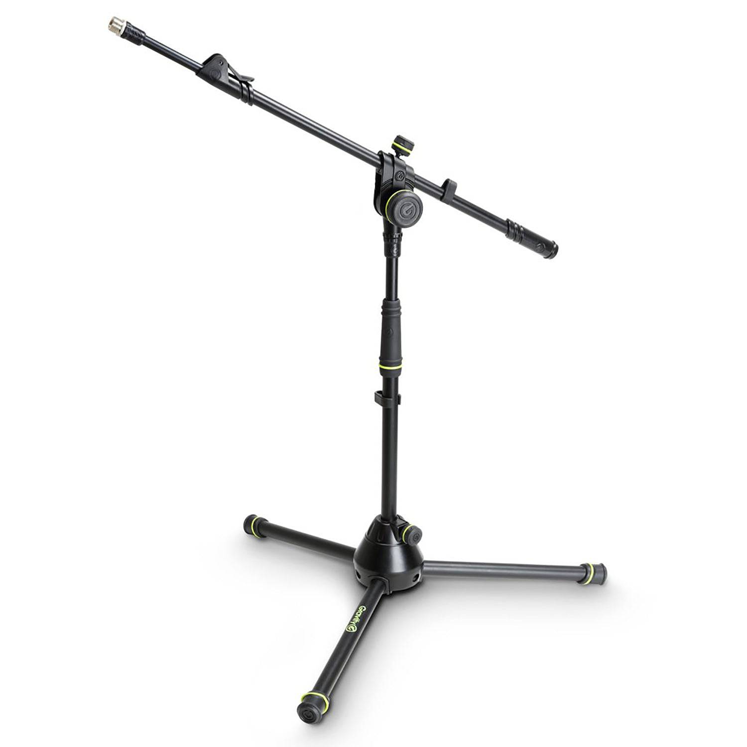 Gravity GMS4222B Short Microphone Stand with Folding Tripod Base and 2-Point Adjustment Telescoping Boom - Hollywood DJ