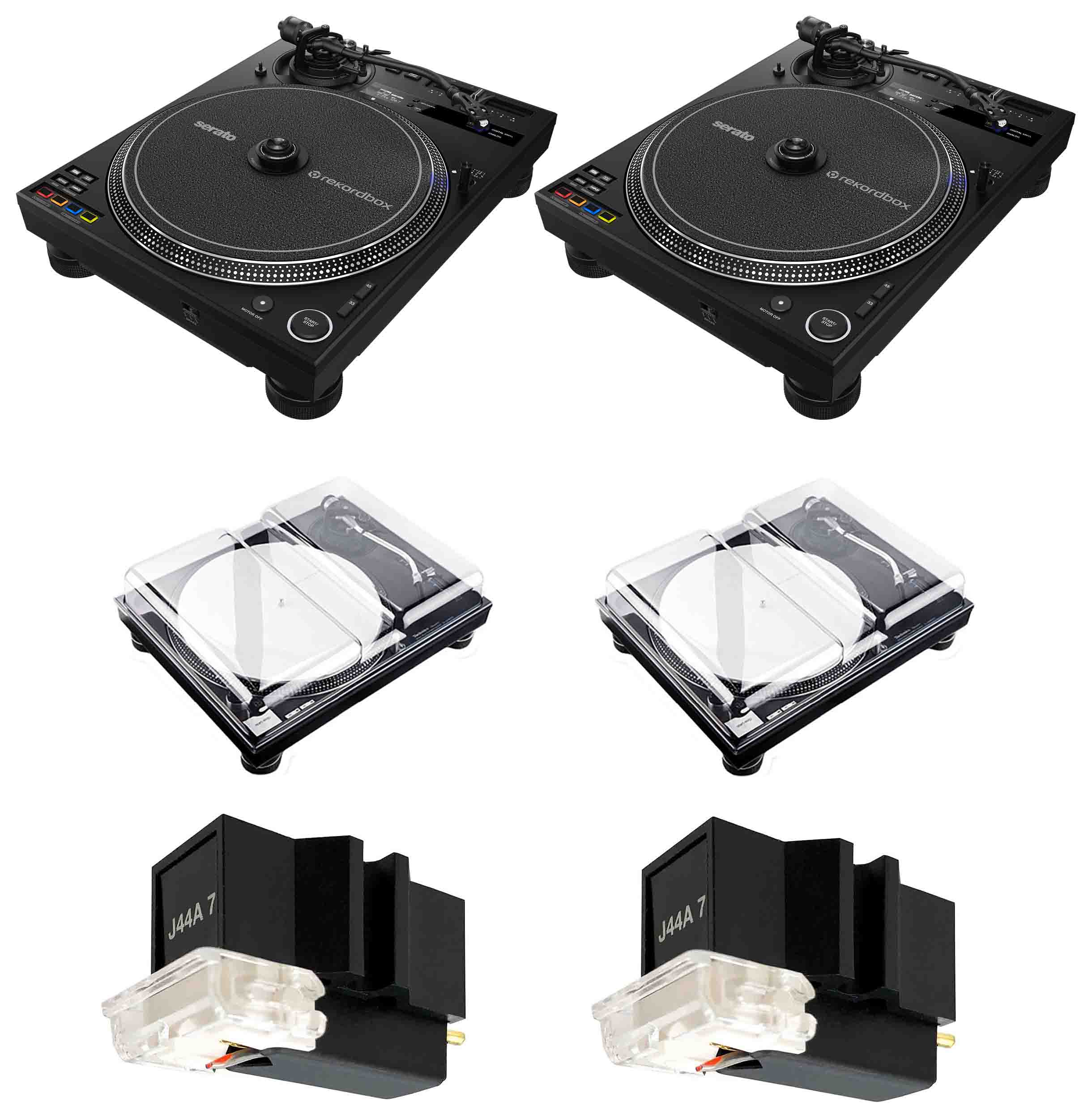Pioneer DJ PLX-CRSS12 Hybrid Turntable Package with Decksaver Cover and Improved Cartridge - Hollywood DJ