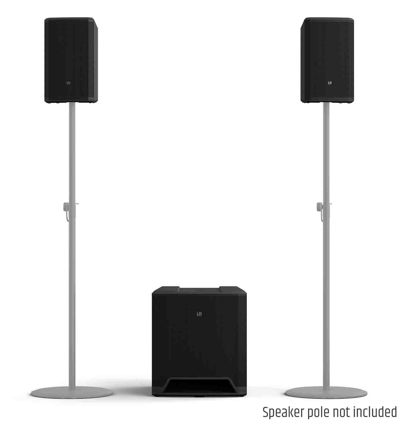 LD Systems DAVE 18 G4X, Powered PA System DJ Package with Odyssey Stands and Cables - Hollywood DJ
