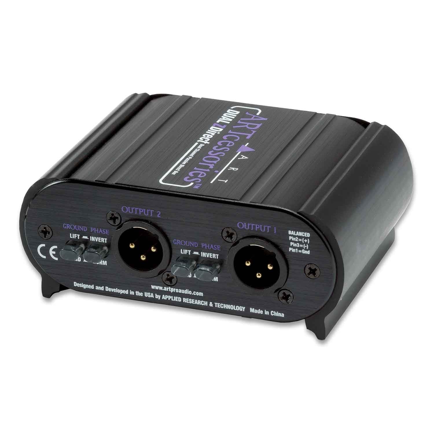 ART DUALZDirect, 2 Channel Dual Professional Passive Direct Box - Hollywood DJ