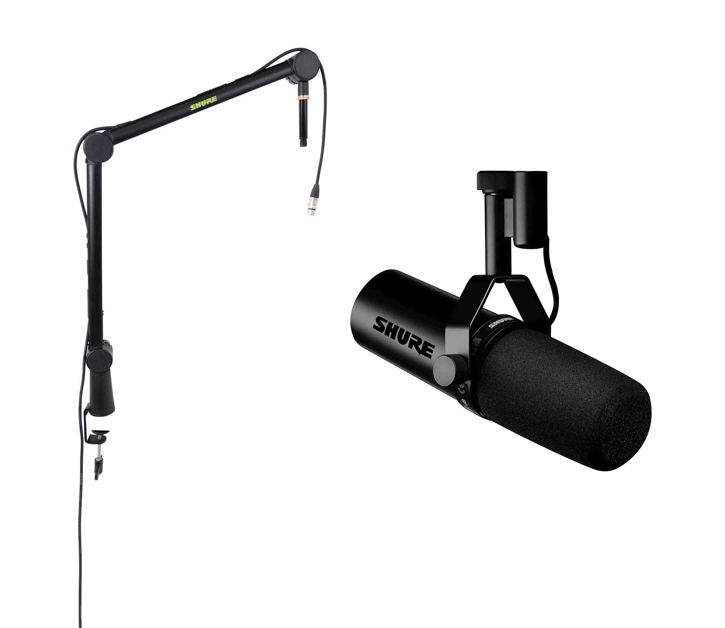 Shure SM7DB Podcast Setup Mic with Boom Stand and 15' XLR - Hollywood DJ