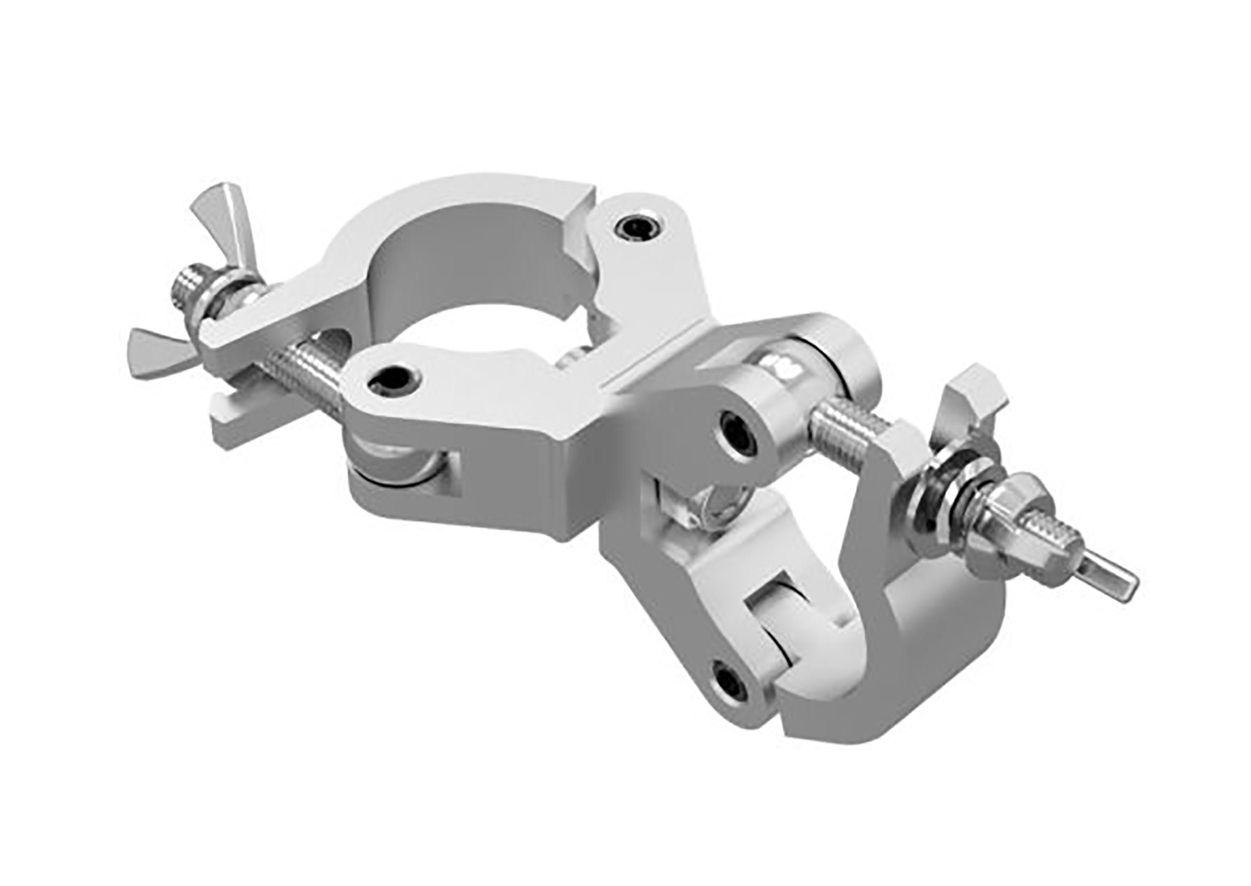 Global Truss X-PROSWIVEL CLAMP/SLM12, Extra Heavy Duty Narrow Swivel Clamp - Silver - Hollywood DJ