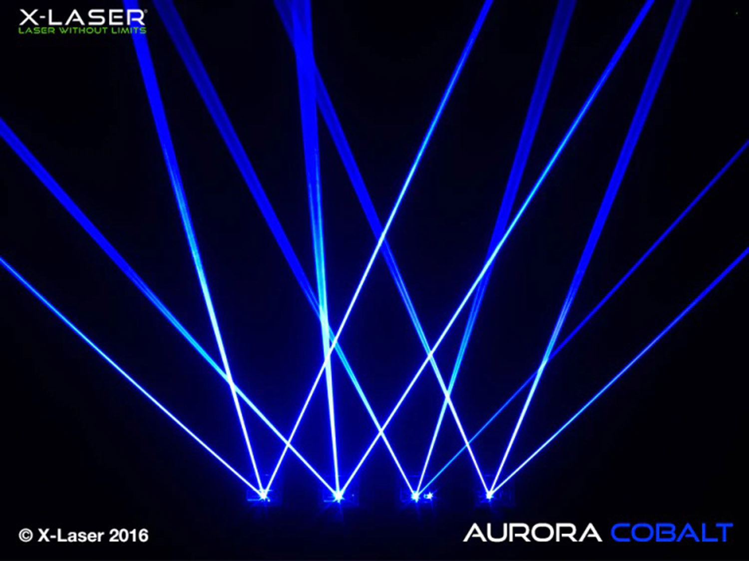 X-Laser Aurora Cobalt Quad Aperture Blue Liquid Sky and Aerial Effects Laser - 1200Mw - Hollywood DJ