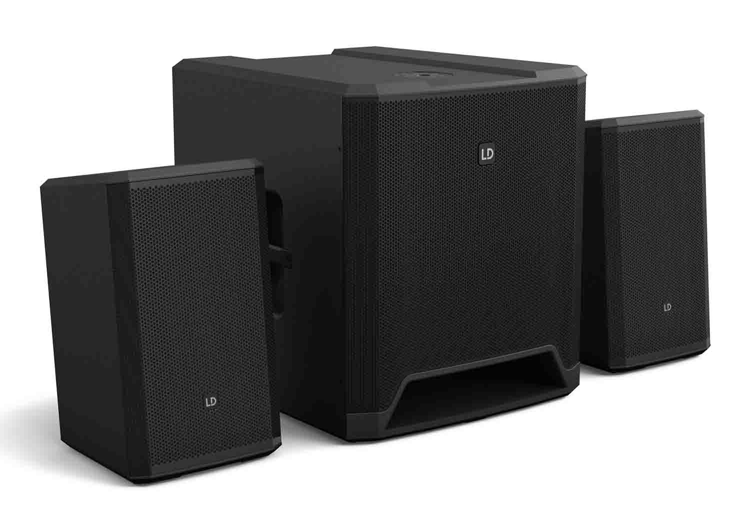 LD Systems DAVE 18 G4X, Powered PA System DJ Package with Odyssey Stands and Cables - Hollywood DJ