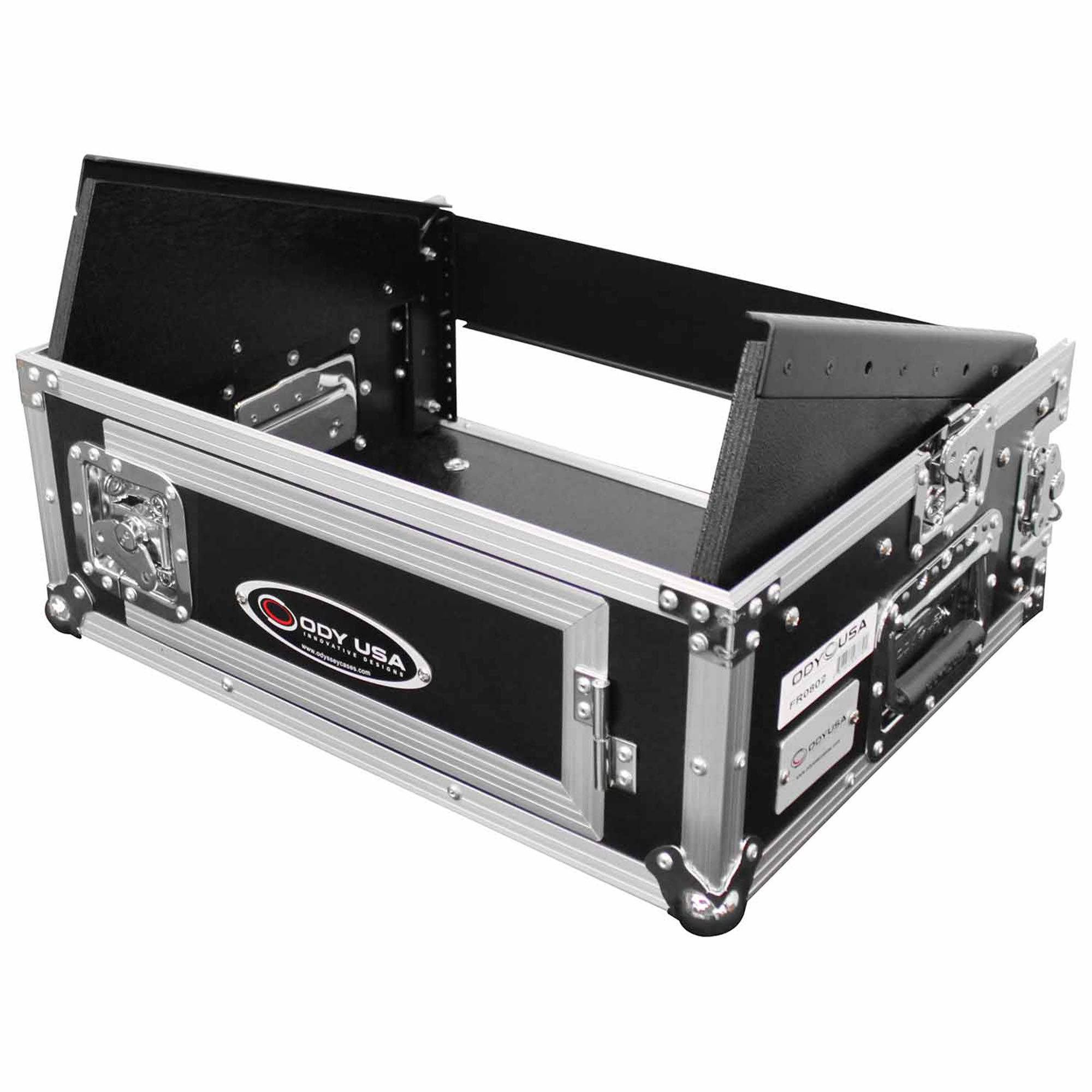 Open Box: Odyssey FR0802 Combo Rack Flight Case 8U Top Slanted Rack - Hollywood DJ