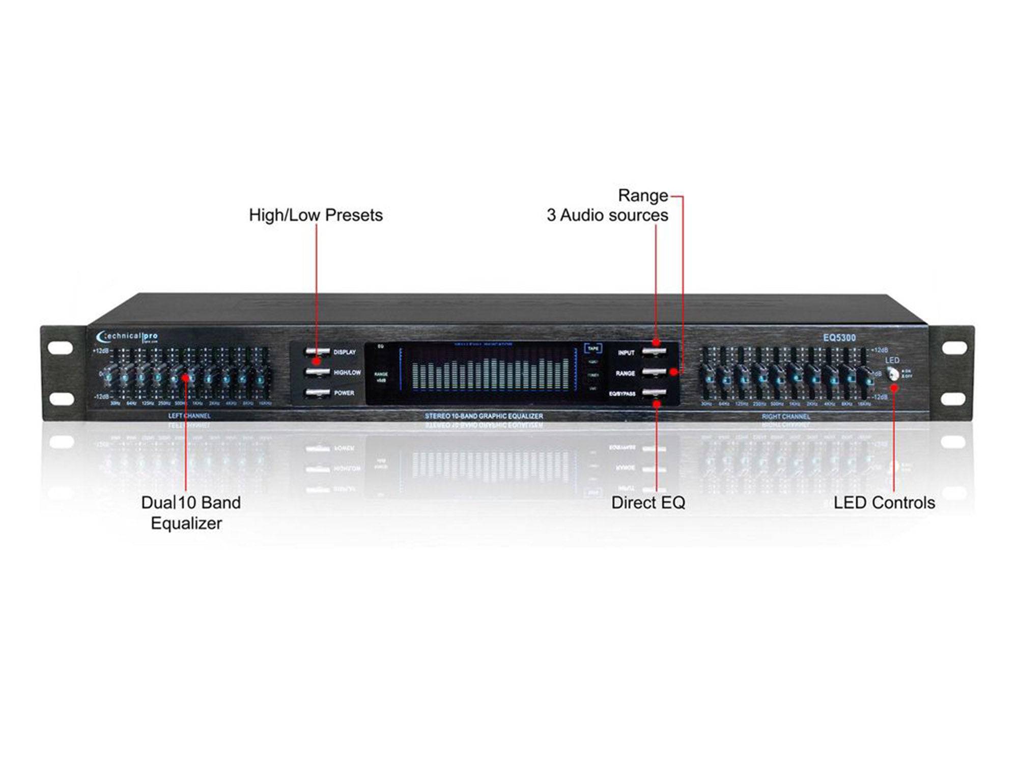 Technical Pro EQ5300 Dual 10 Band Equalizer - Hollywood DJ