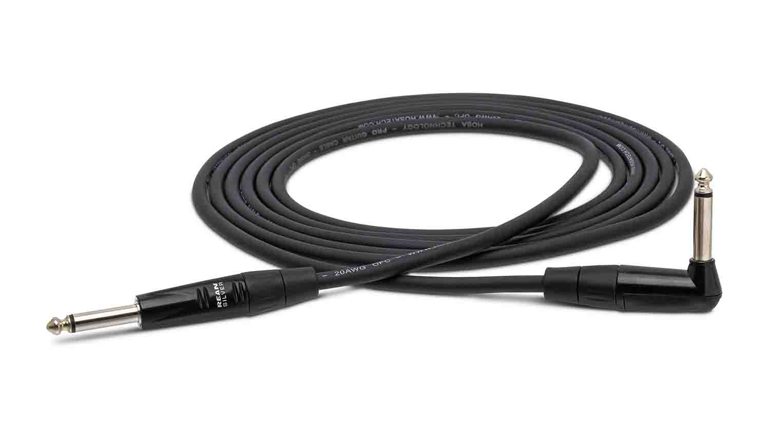 Hosa HGTR-015R, Straight to Right Angle Pro Guitar Cable - 15 Feet - Hollywood DJ