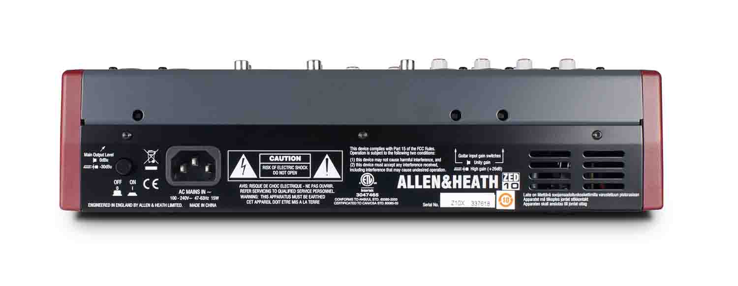 Allen & Heath ZED-10 Multipurpose Small Band Mixer for Live Sound and Recording - Hollywood DJ