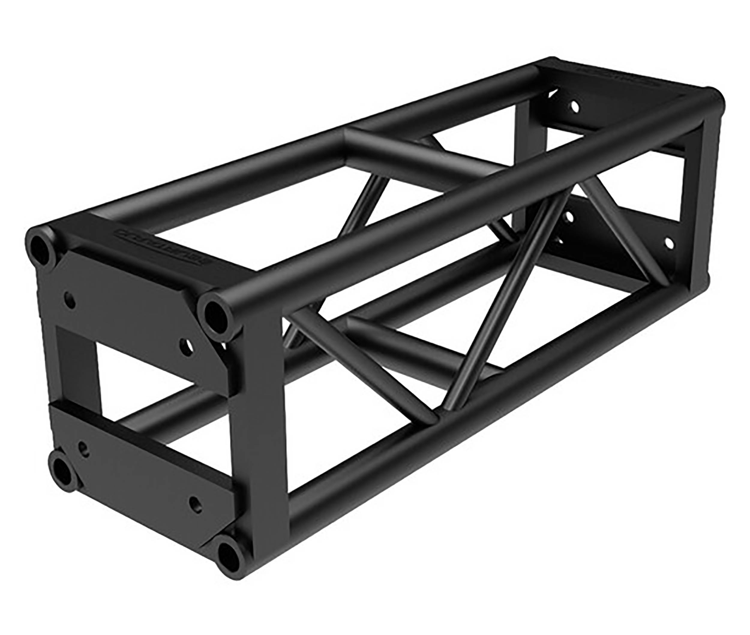 Global Truss DT-GP3-BLK, End Plated Square Truss Straight Segment 3ft - Black - Hollywood DJ
