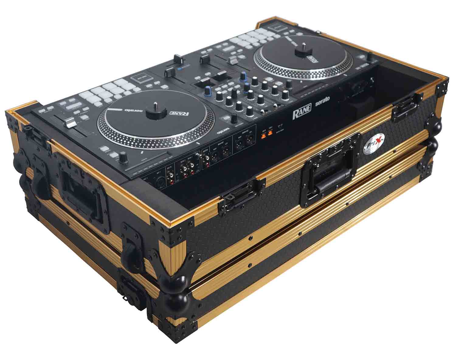 ProX XS-RANEONE W FGLD ATA Flight Style Road Case for RANE ONE DJ Controller with Wheels Limited Edition Gold - Hollywood DJ