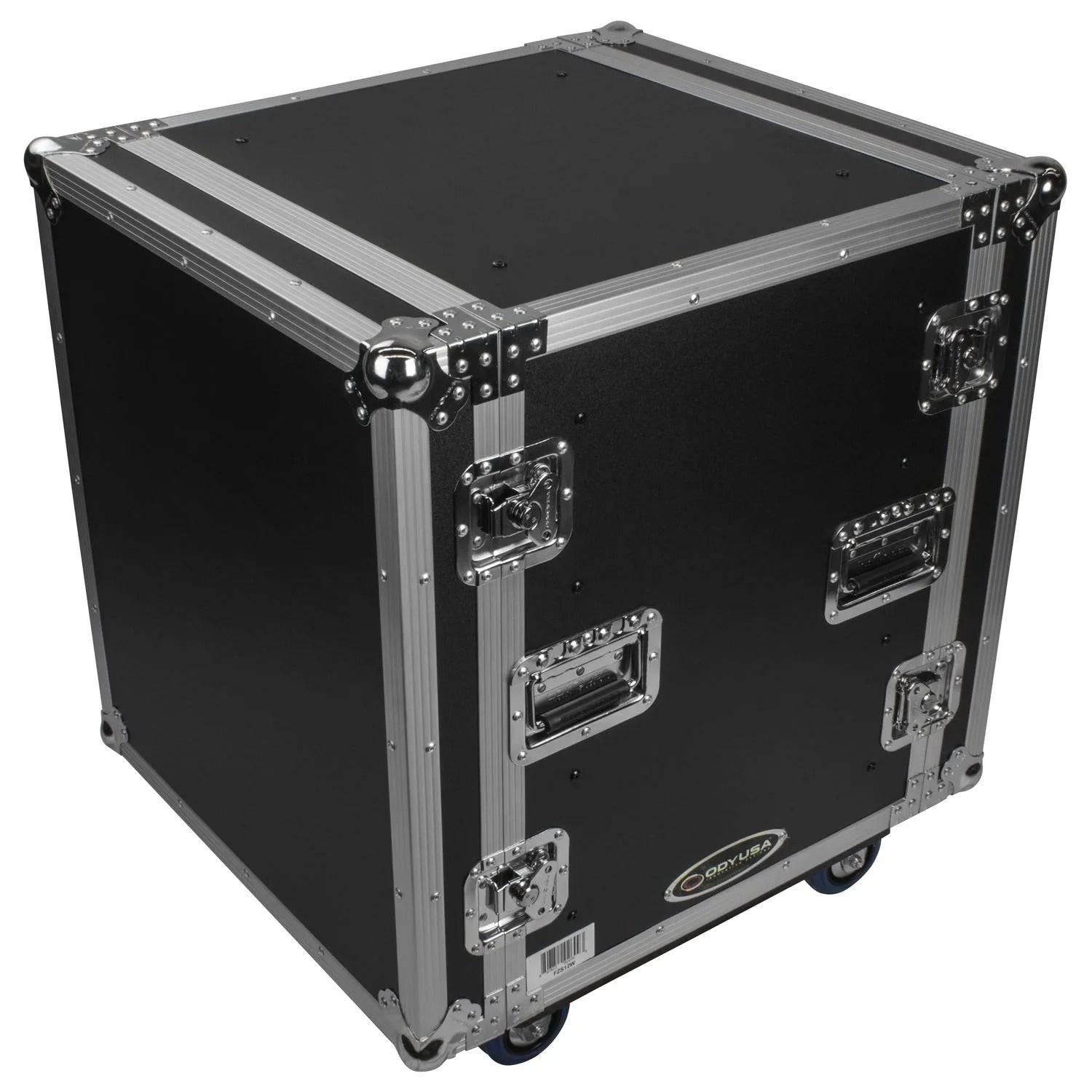 Odyssey FZS12W, 12U Shock Mount Rack Flight Case With Wheels - Hollywood DJ