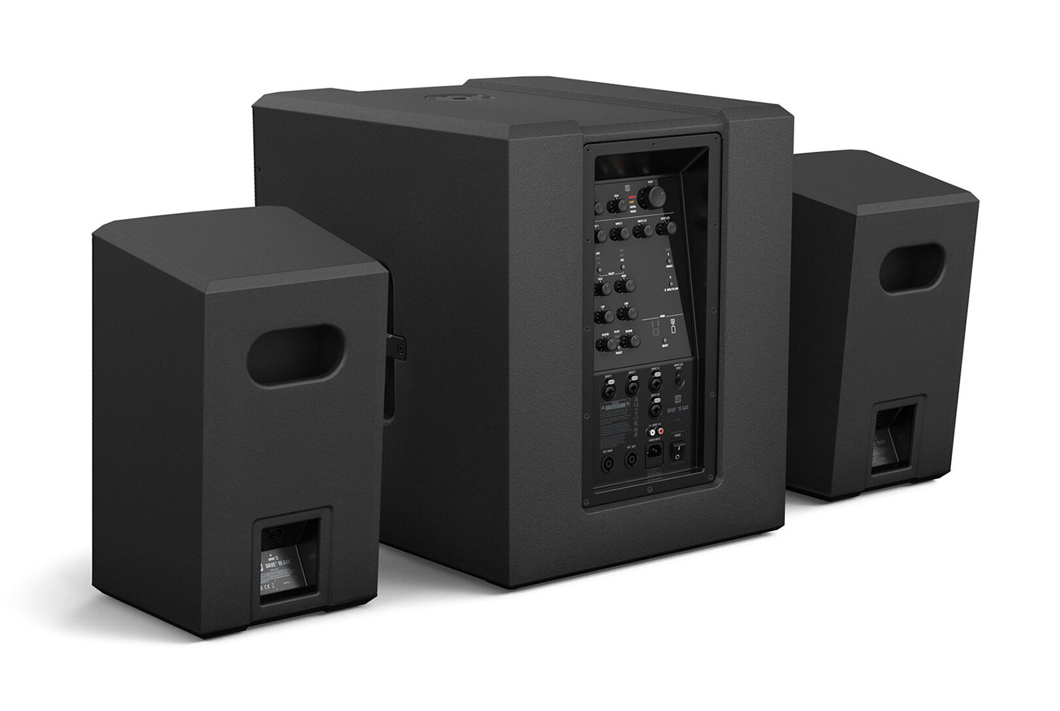 LD Systems DAVE 15 G4X Compact 2.1 Powered PA System with Bluetooth and Mixer - 1000W RMS - Hollywood DJ
