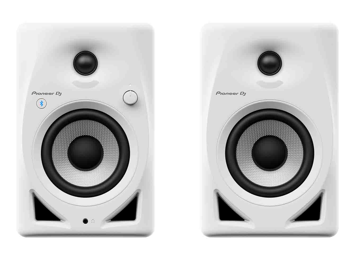 Pioneer DJ DM-40D-BT-W 4-inch Desktop Active Monitor Speaker with Bluetooth - White - Hollywood DJ