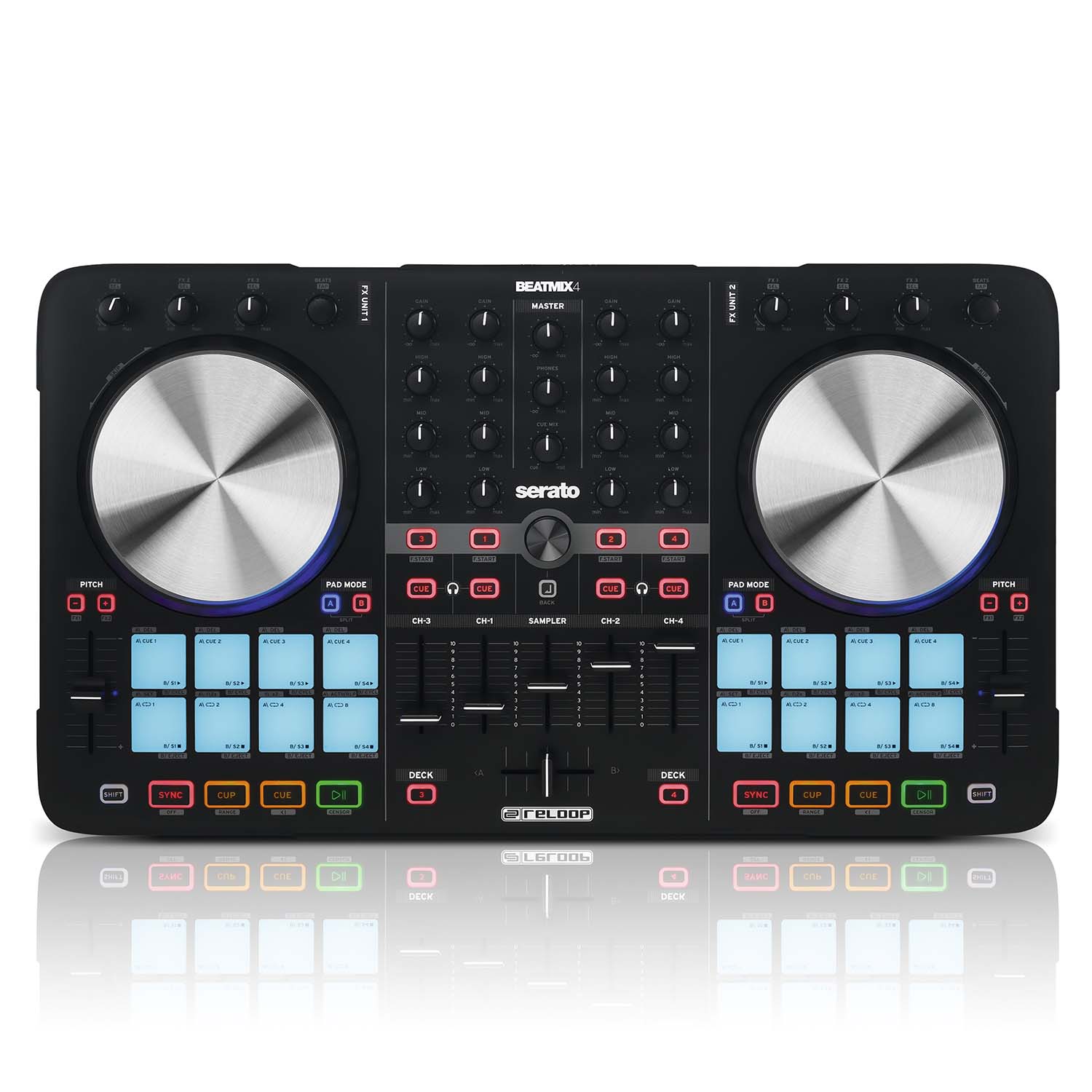 Reloop BEATMIX-4-MK2, 4 Channel Performance Pad Controller For Serato DJ - Hollywood DJ