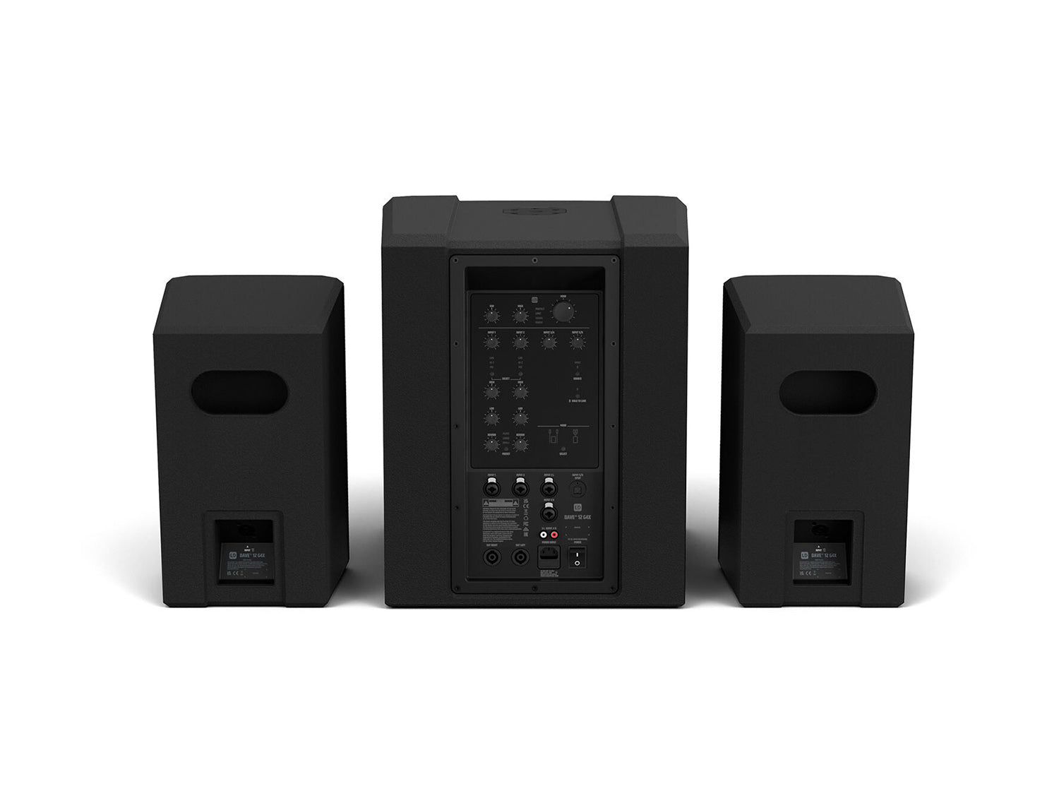 LD Systems DAVE 12 G4X Compact 2.1 Powered PA System with Bluetooth and Mixer - 750W RMS - Hollywood DJ