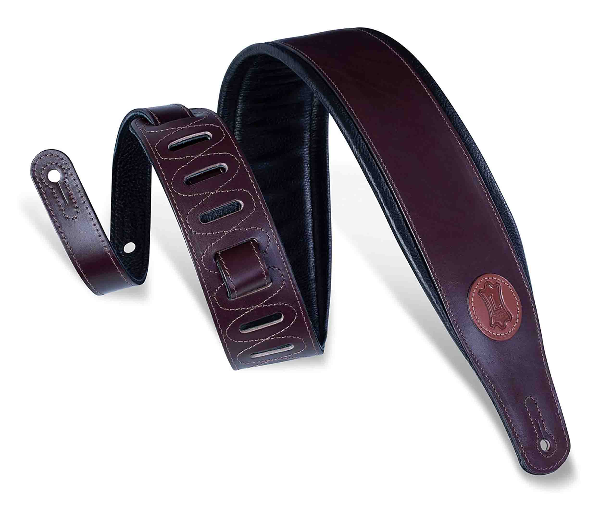 Levy's Leather MSS1-DBR Leather Guitar Strap - Brown - Hollywood DJ