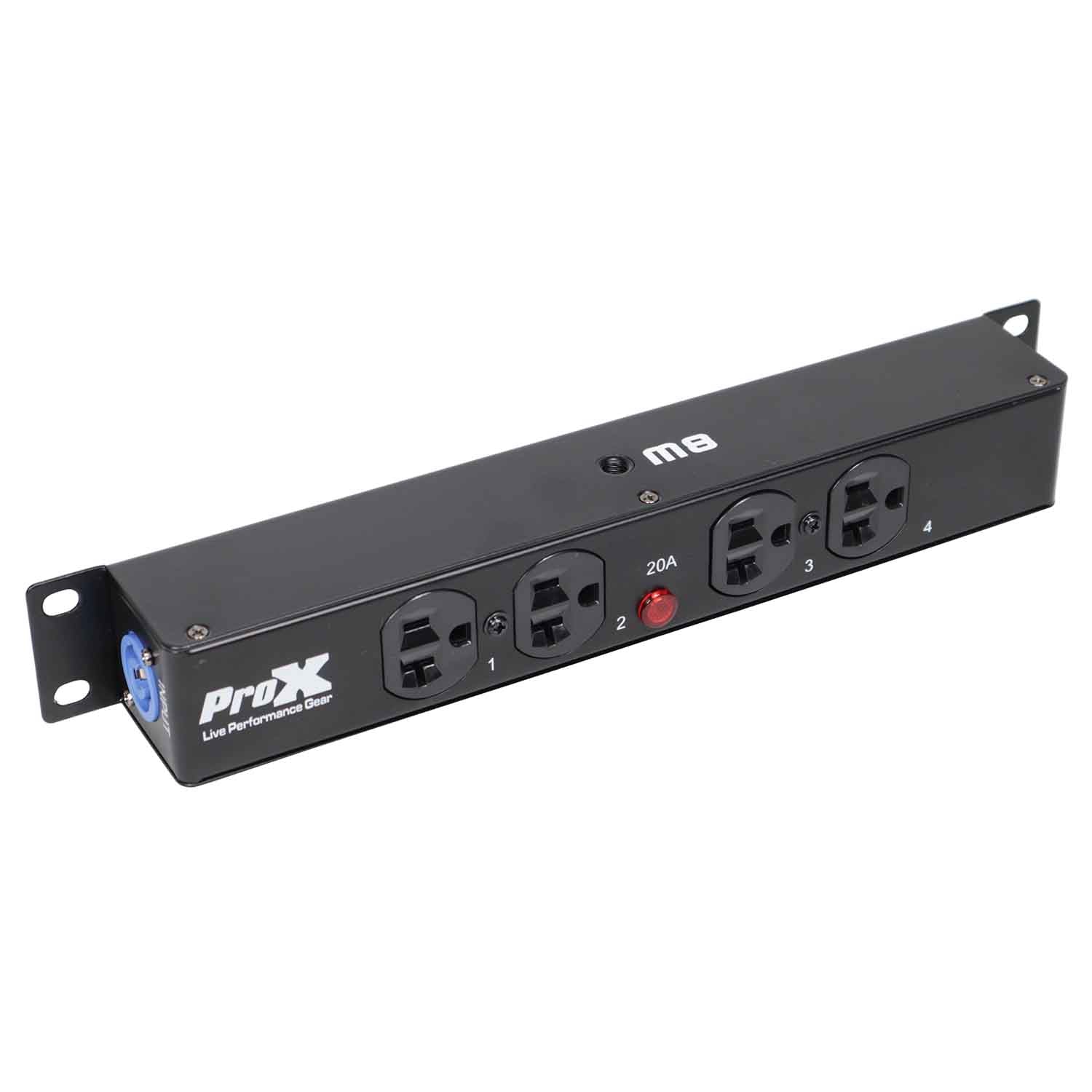 ProX X-PWEX4 BOX Power Center for Indoor Power Connector Compatible to 4X Edison Power Outlet - Hollywood DJ