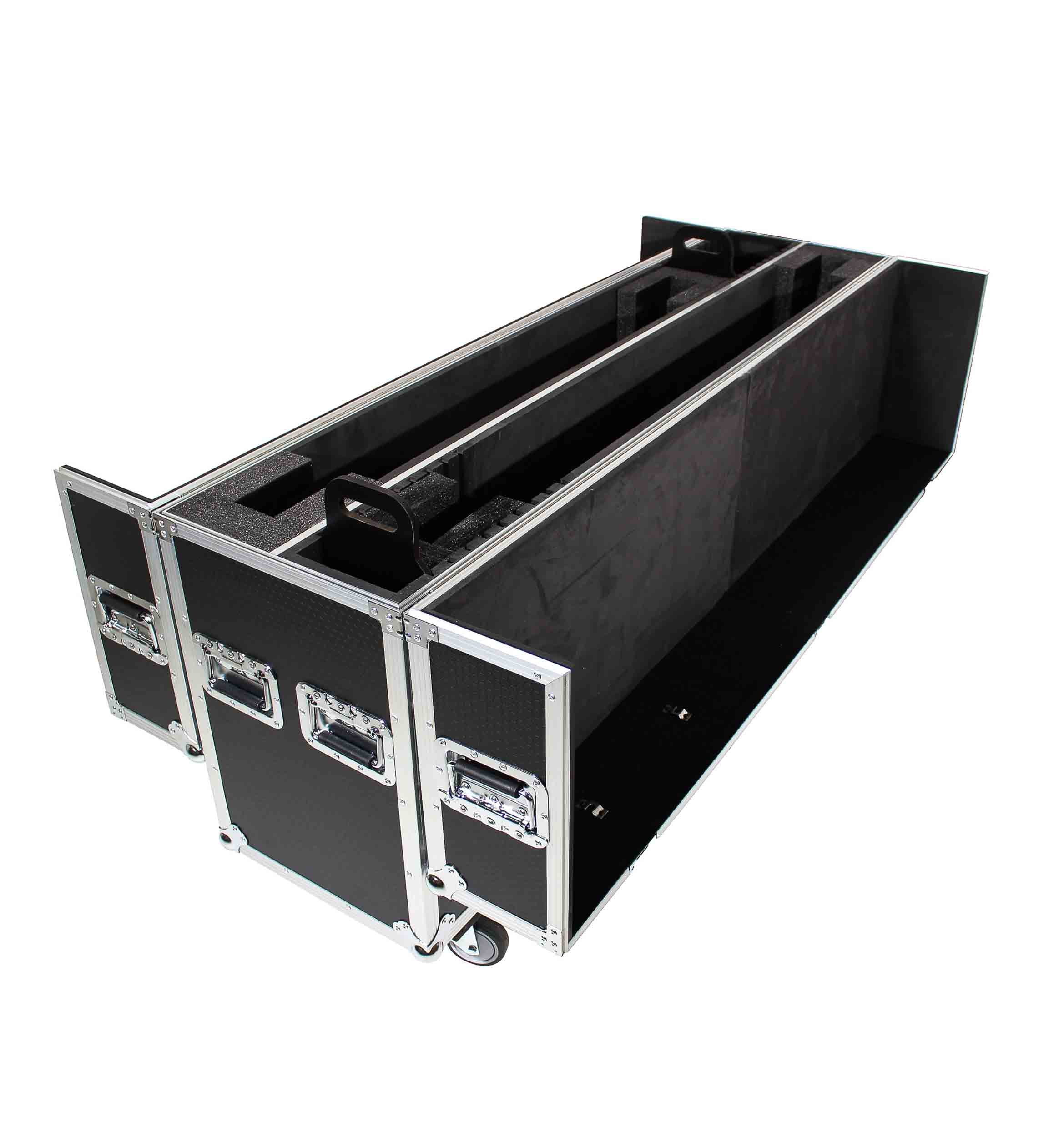 ProX XS-LCD8090WX2, Universal Case for Flat Panel Monitor LED LCD TV Dual 80" to 90" Adjustable Flight Case W-4" Casters by ProX