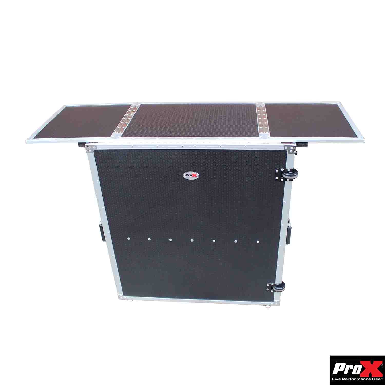 ProX XS-DJSTN DJ Folding Workstation Table, Fold Away With Wheels - Hollywood DJ