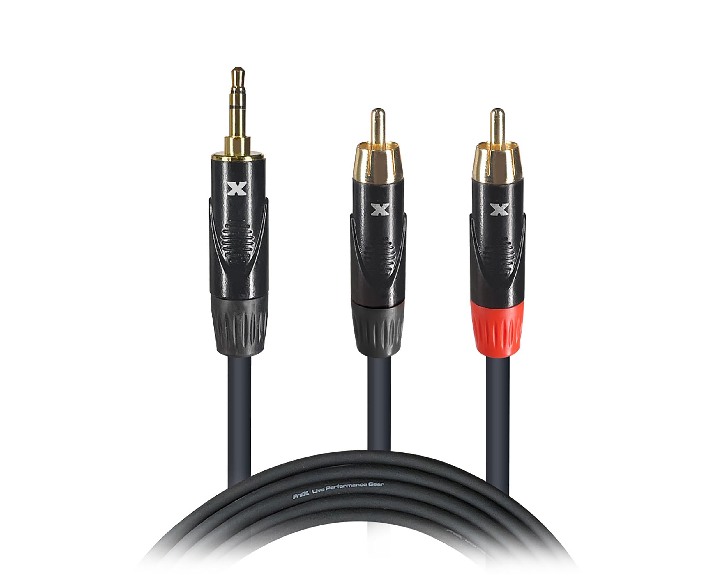 Prox XC-CMR15 Unbalanced 1/8" Mini TRS-M to Dual RCA-M High Performance Audio Cable - 15 Feet by ProX Cases