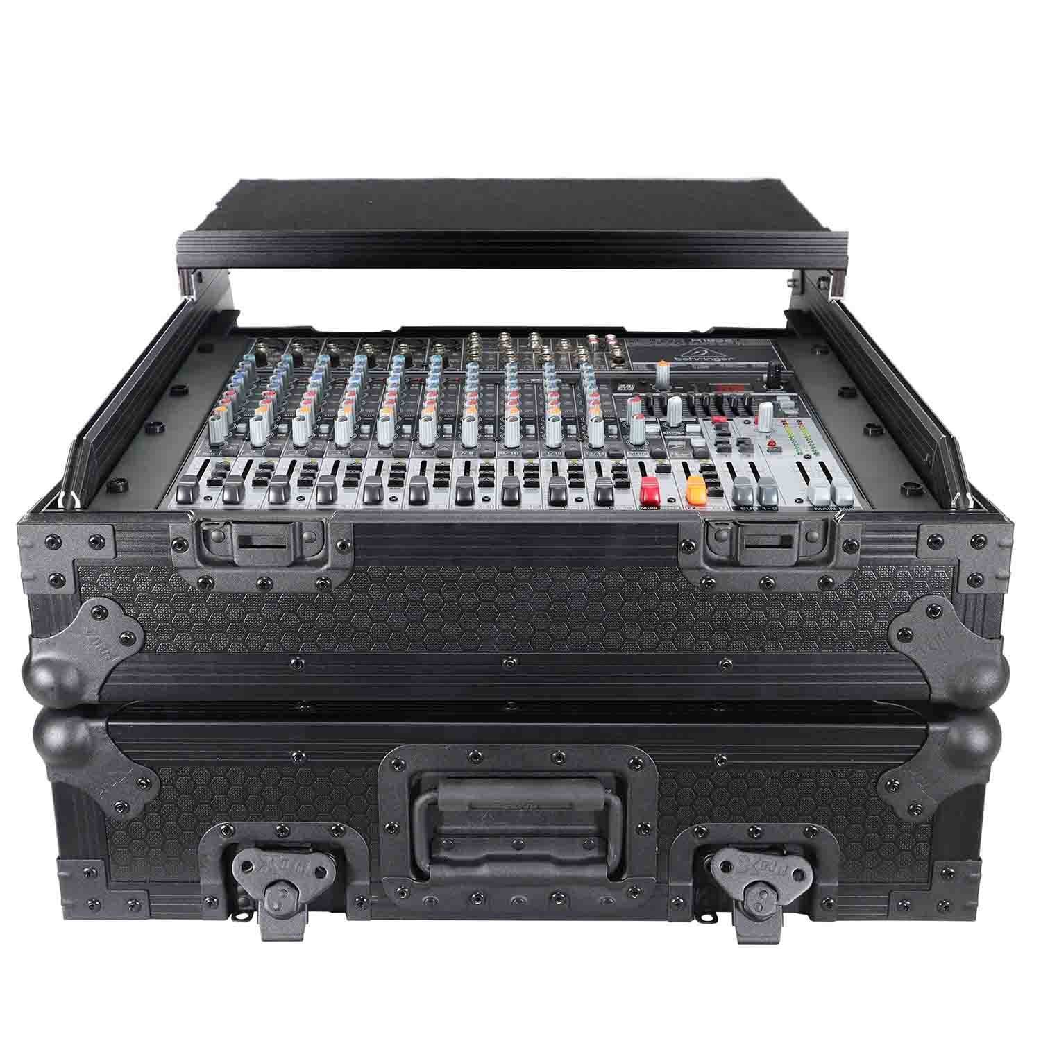 ProX XS-19MIXLTBL DJ Mixer Case, 10U Top Mount 19 Inch Slanted - Black on Black - Hollywood DJ