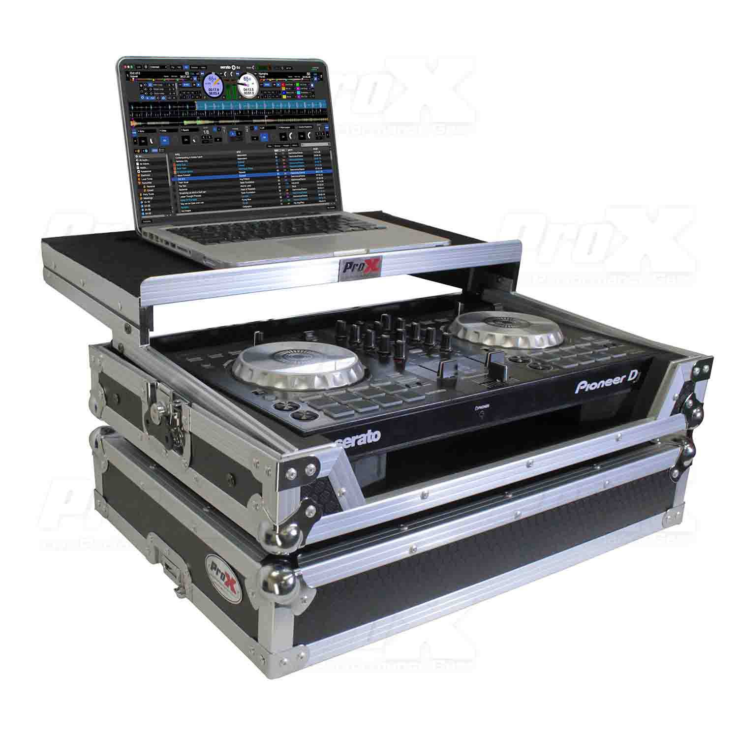 ProX X-DDJSB3 LT Flight Case for Pioneer DDJ-SB3 and DDJ-400 Digital Controller W-Sliding Laptop Shelf - Hollywood DJ