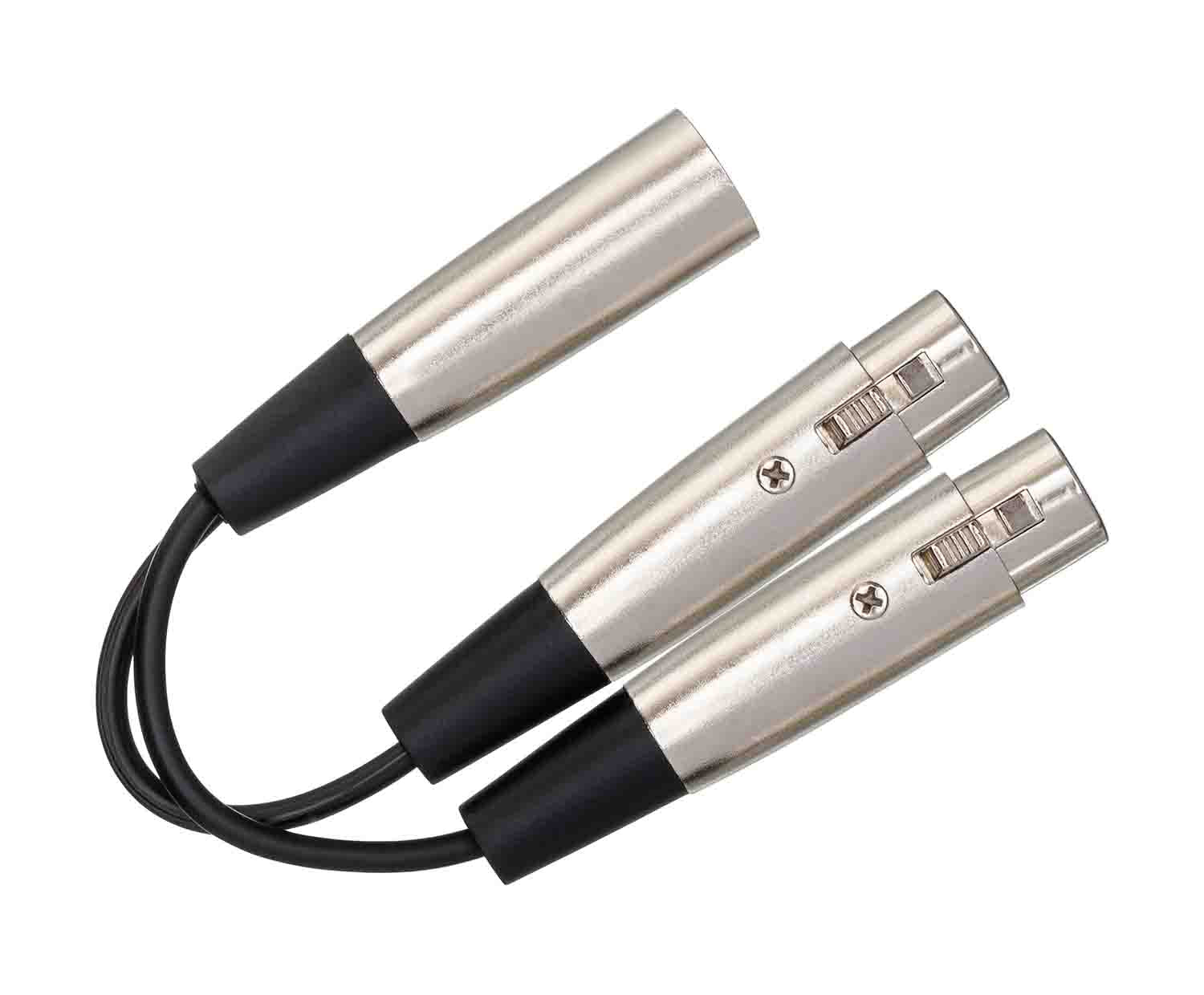 Hosa YXF-101.5, XLR Male to Dual XLR Female Y Cable - 18 Inches - Hollywood DJ