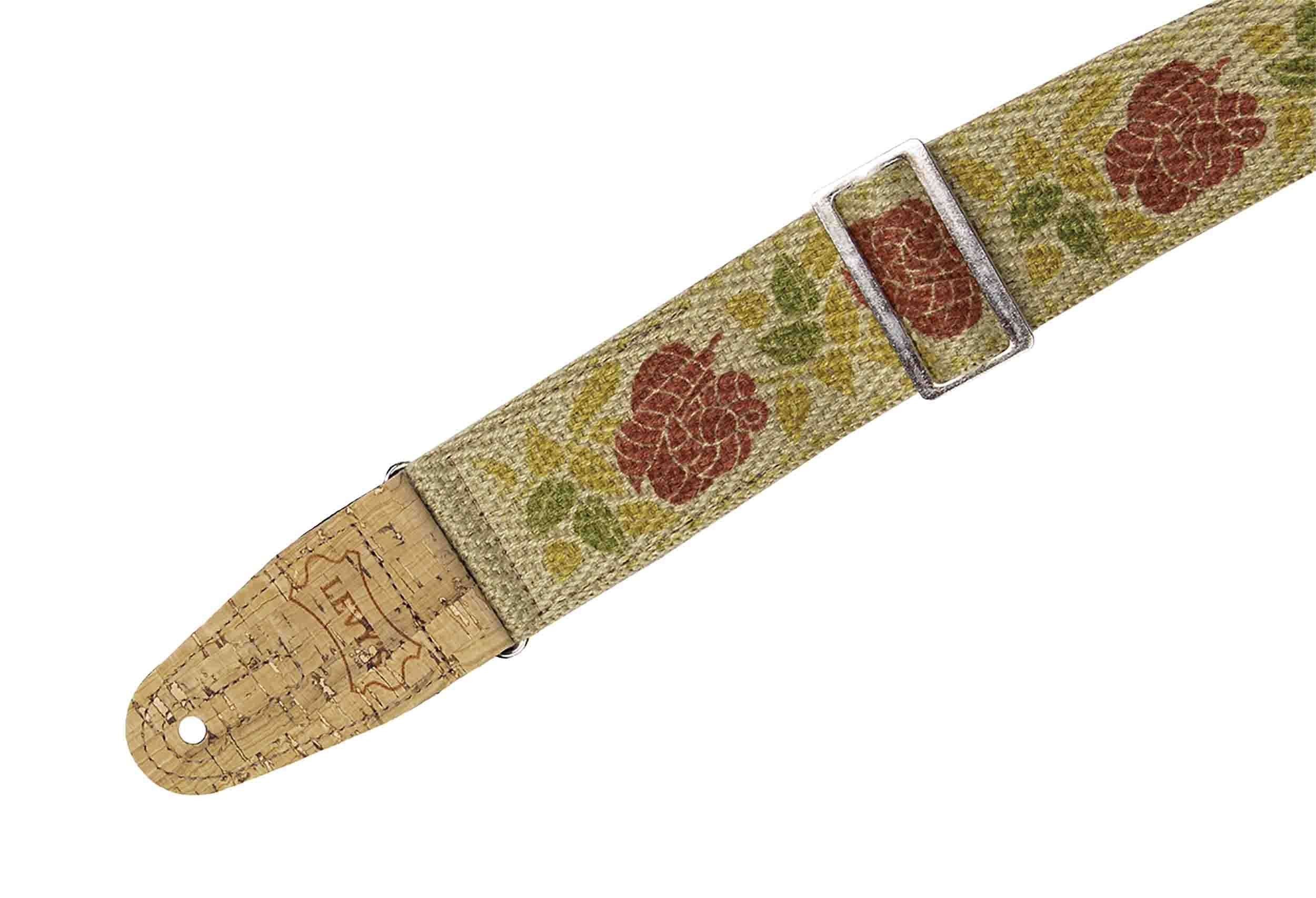 Levy's Leathers MH8P-009 2” Hemp ‘Vegan’ Guitar Strap with Printed Rosa Motif - Hollywood DJ