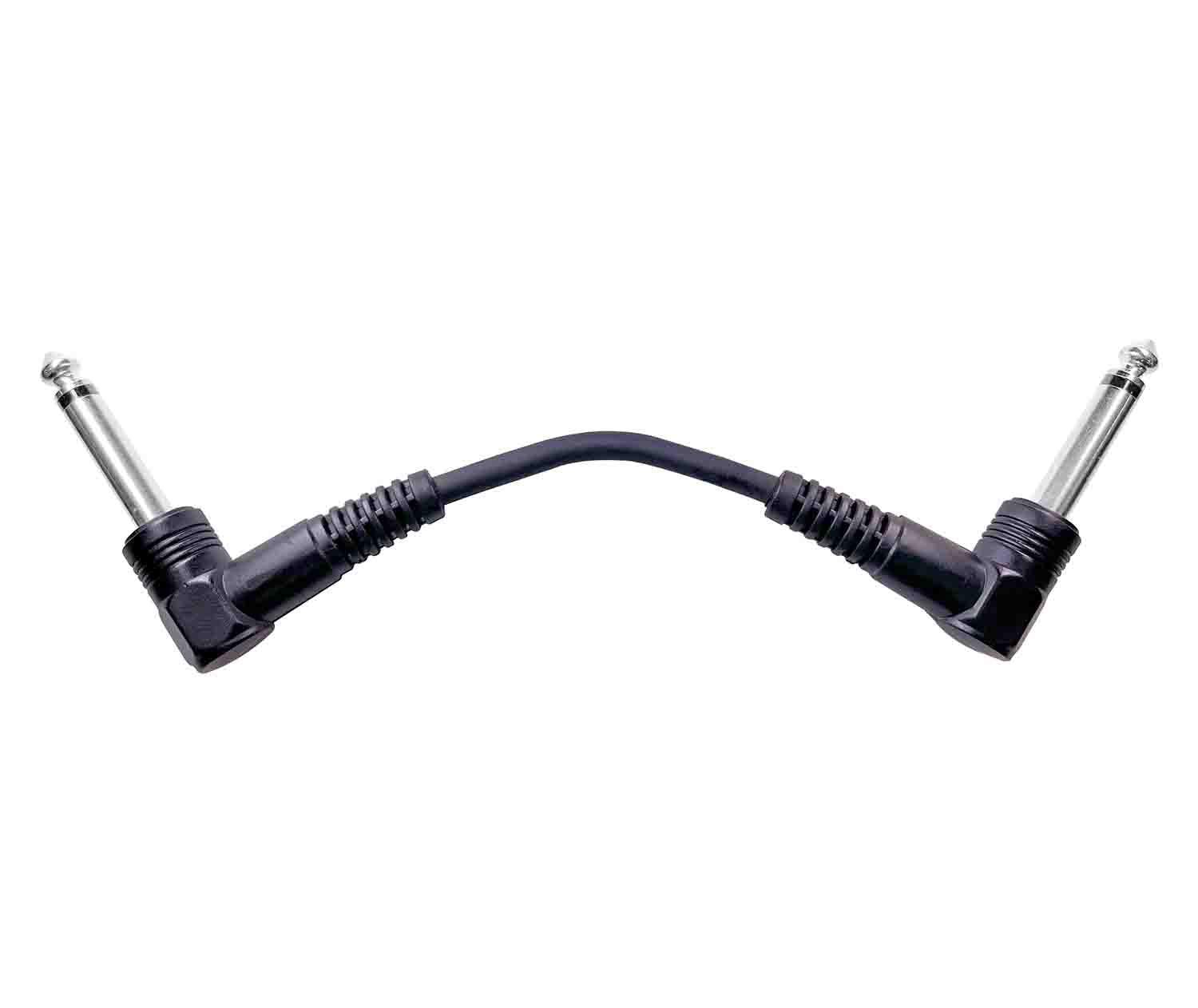 ProX XC-PATCHX6 Guitar Effect Pedal Cables 6" Long - 1/4 Instrument Cables Right Angle Plug Kit (Assorted Colors) - 6 Pack - Hollywood DJ