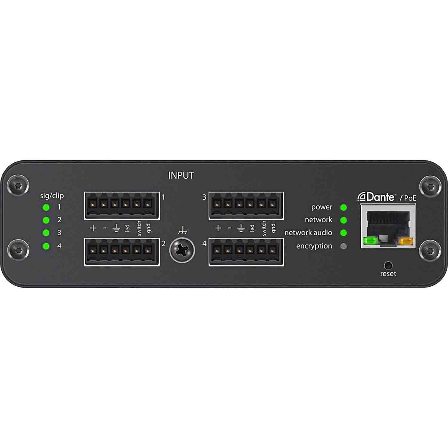 Shure ANI4IN-BLOCK 4-Input Mic/Line Dante Audio Network Interface - Block Connectors - Hollywood DJ