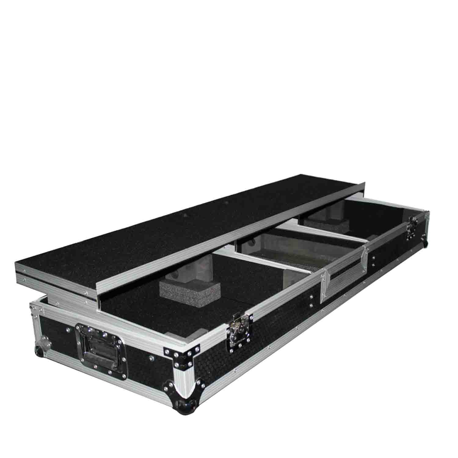 ProX XS-TMC1012WLTFSTND DJ Flight Case Coffin For 10" or 12" Mixer and 2 1200 style Turntables in Standard Mode - Hollywood DJ