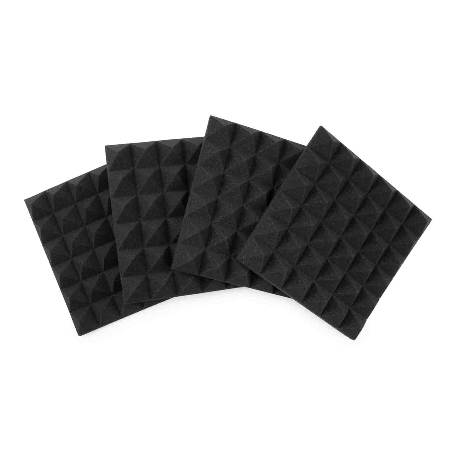 Gator Frameworks GFW-ACPNL1212PCHA-4PK Charcoal 12x12" Acoustic Pyramid Panel - 4 Pack - Hollywood DJ
