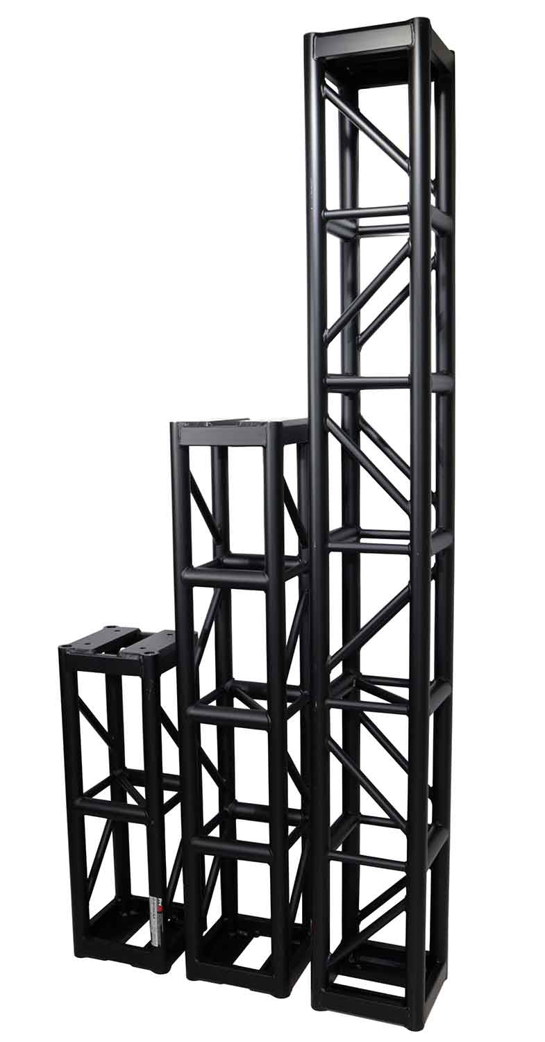 ProX XT-BT1205 BLK, 3mm Wall BoltX Black Bolted 12 Inch Professional Box Truss Segment - 5 Ft. - Hollywood DJ