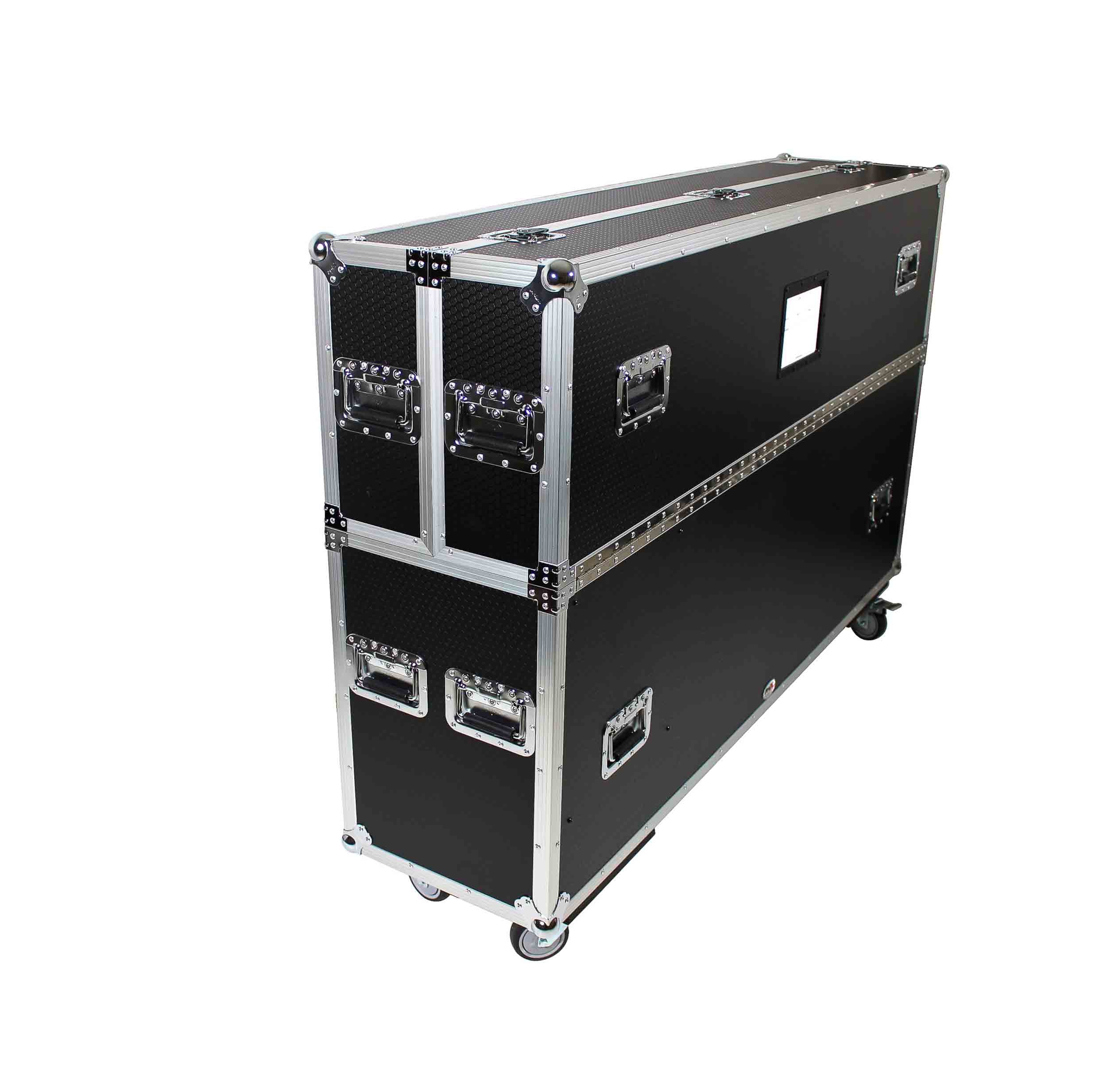 ProX XS-LCD8090WX2, Universal Case for Flat Panel Monitor LED LCD TV Dual 80" to 90" Adjustable Flight Case W-4" Casters by ProX