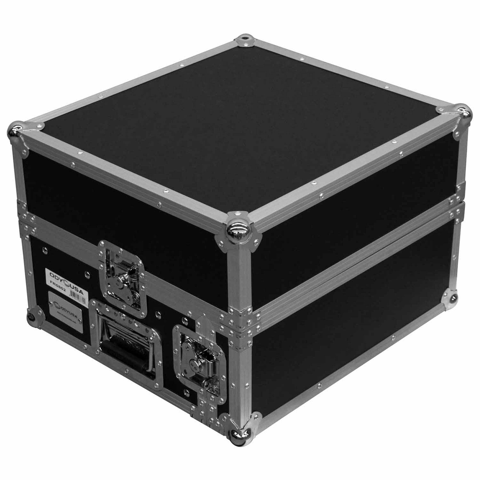 Open Box: Odyssey FR0802 Combo Rack Flight Case 8U Top Slanted Rack - Hollywood DJ