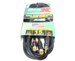 Prox XC-CMR15 Unbalanced 1/8" Mini TRS-M to Dual RCA-M High Performance Audio Cable - 15 Feet by ProX Cases