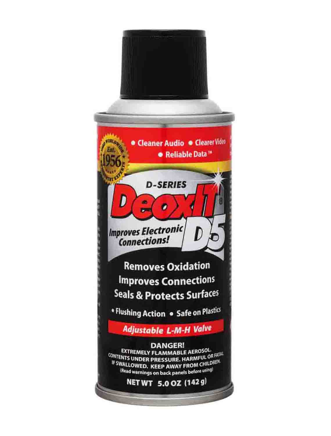 CAIG LABORATORIES DeoxIT D5S-6-LMH, Spray Contact Cleaner Low-Med-High Valve (Pack of 1, 142g) - Hollywood DJ