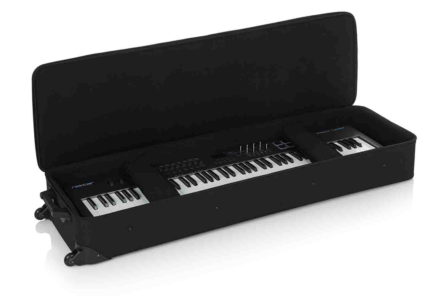 Gator Cases GK-88 SLIM Rigid EPS Foam Lightweight Case for 88 Note Keyboards with Wheels - Hollywood DJ