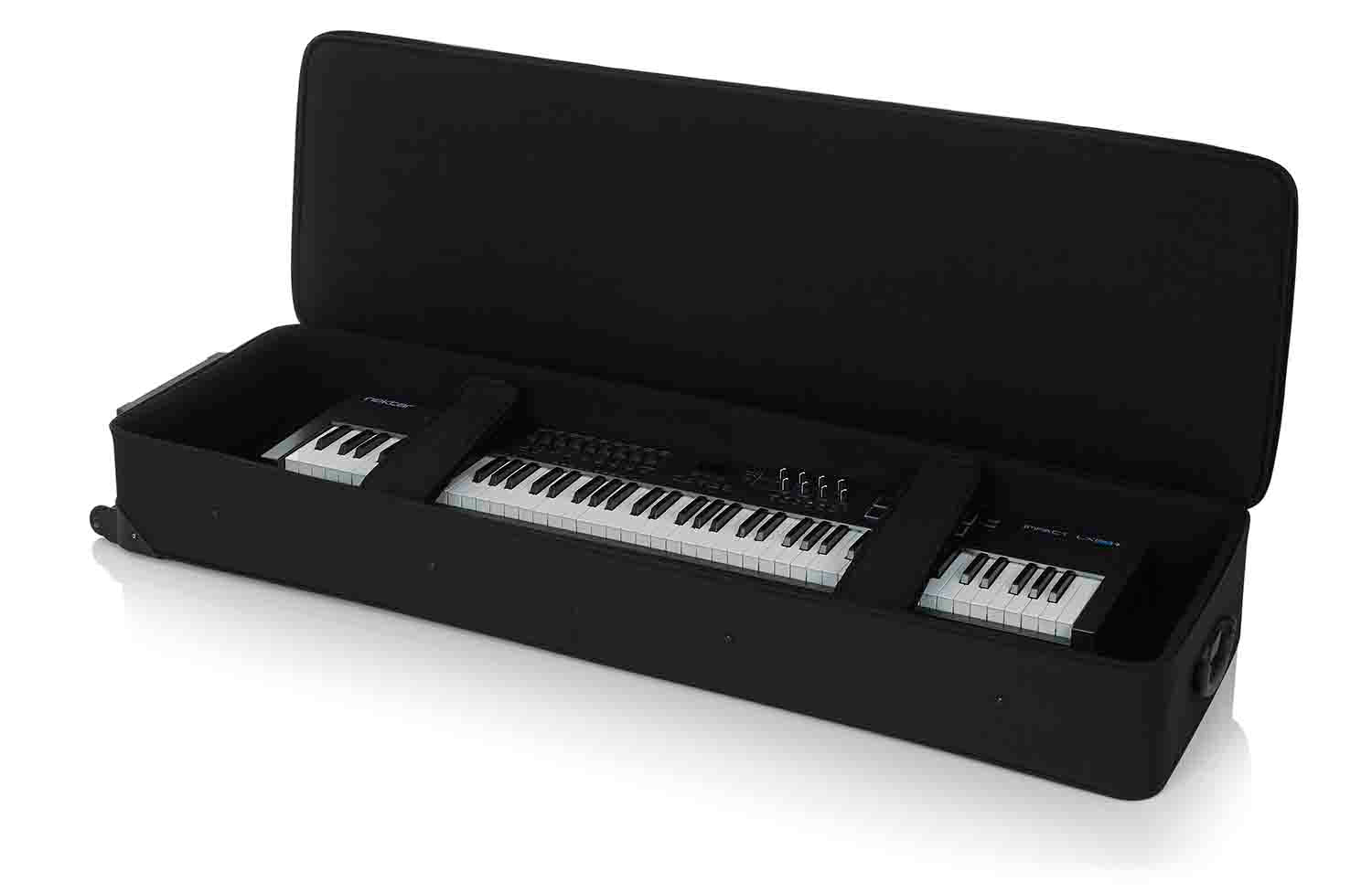 Gator Cases GK-88 XL Rigid Lightweight Case for Extra Long 88 Note Keyboards with Wheels - Hollywood DJ