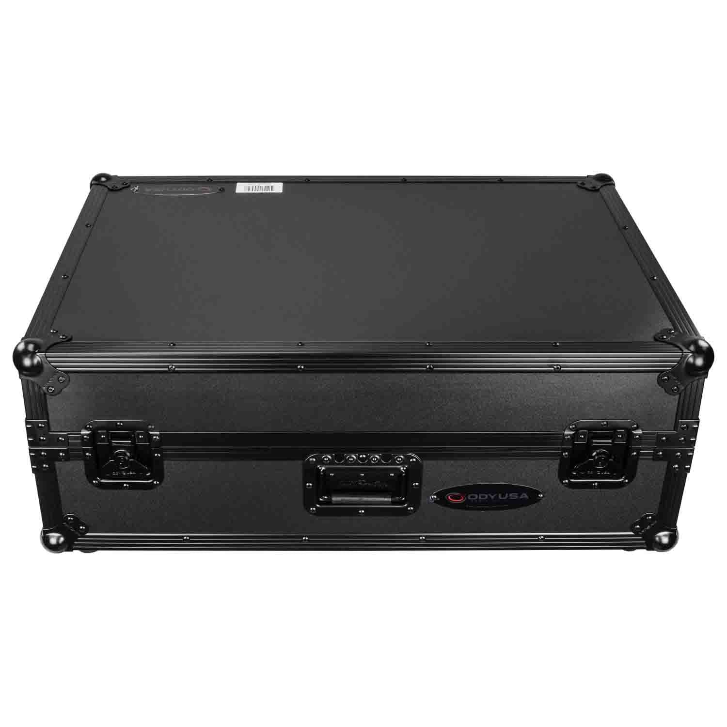 Odyssey FZGSPRIME4W2BL Denon Prime 4 Black Flight Case with Patented Glide Laptop Platform and 2U Rack Space - Hollywood DJ
