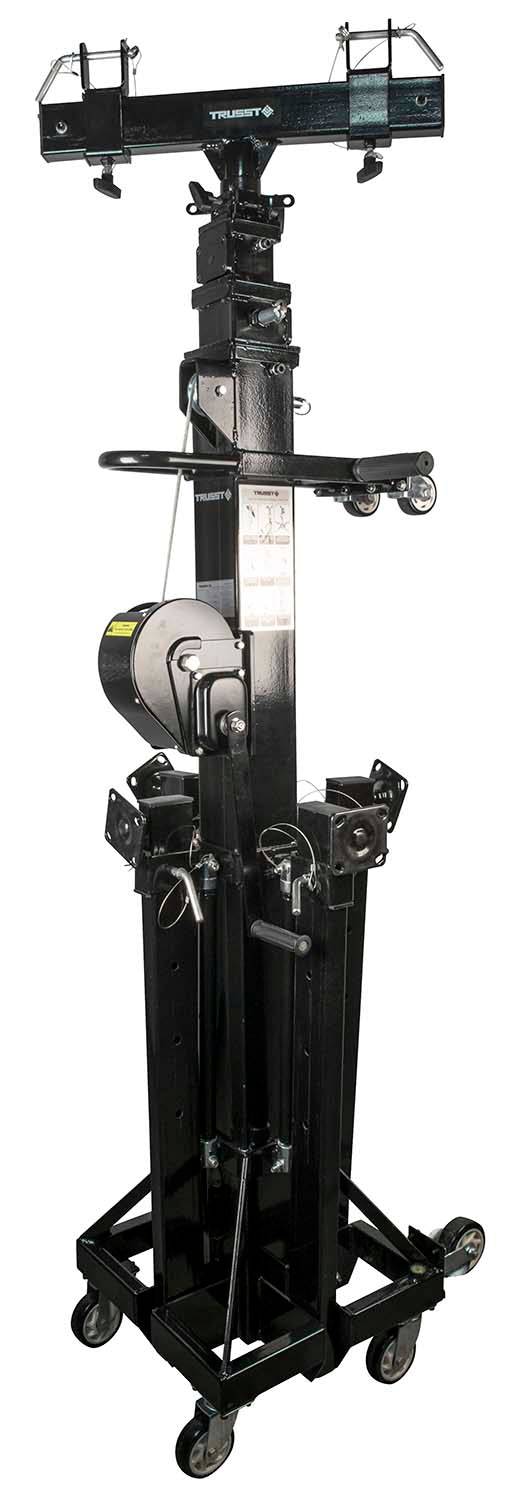 Chuavet Trusst CTCS60, 6 Meters Crank Up Tower Stand With T-Bar Adaptor - Hollywood DJ