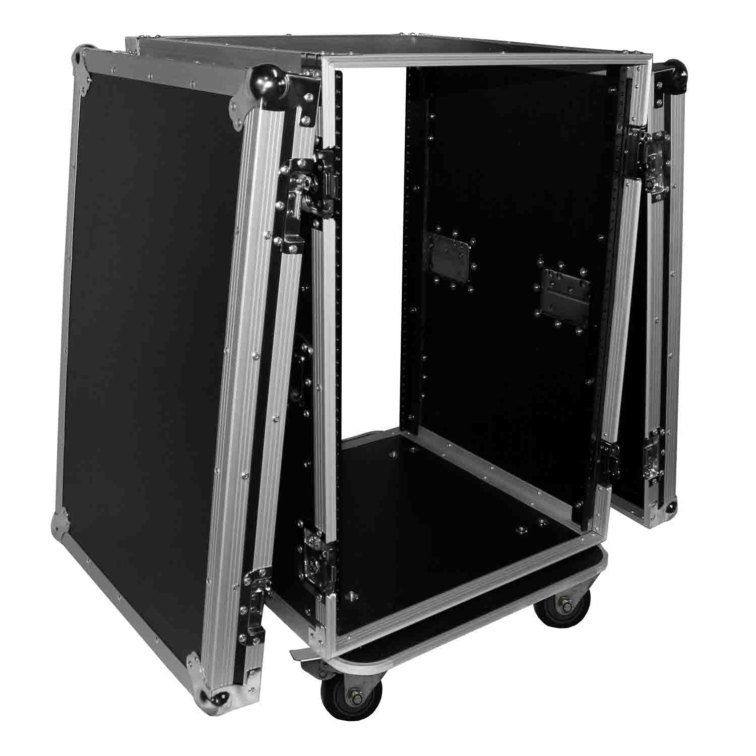 ProX T-16RSS, 16U Space Rack Mount ATA Flight Case 19 In Depth - Hollywood DJ