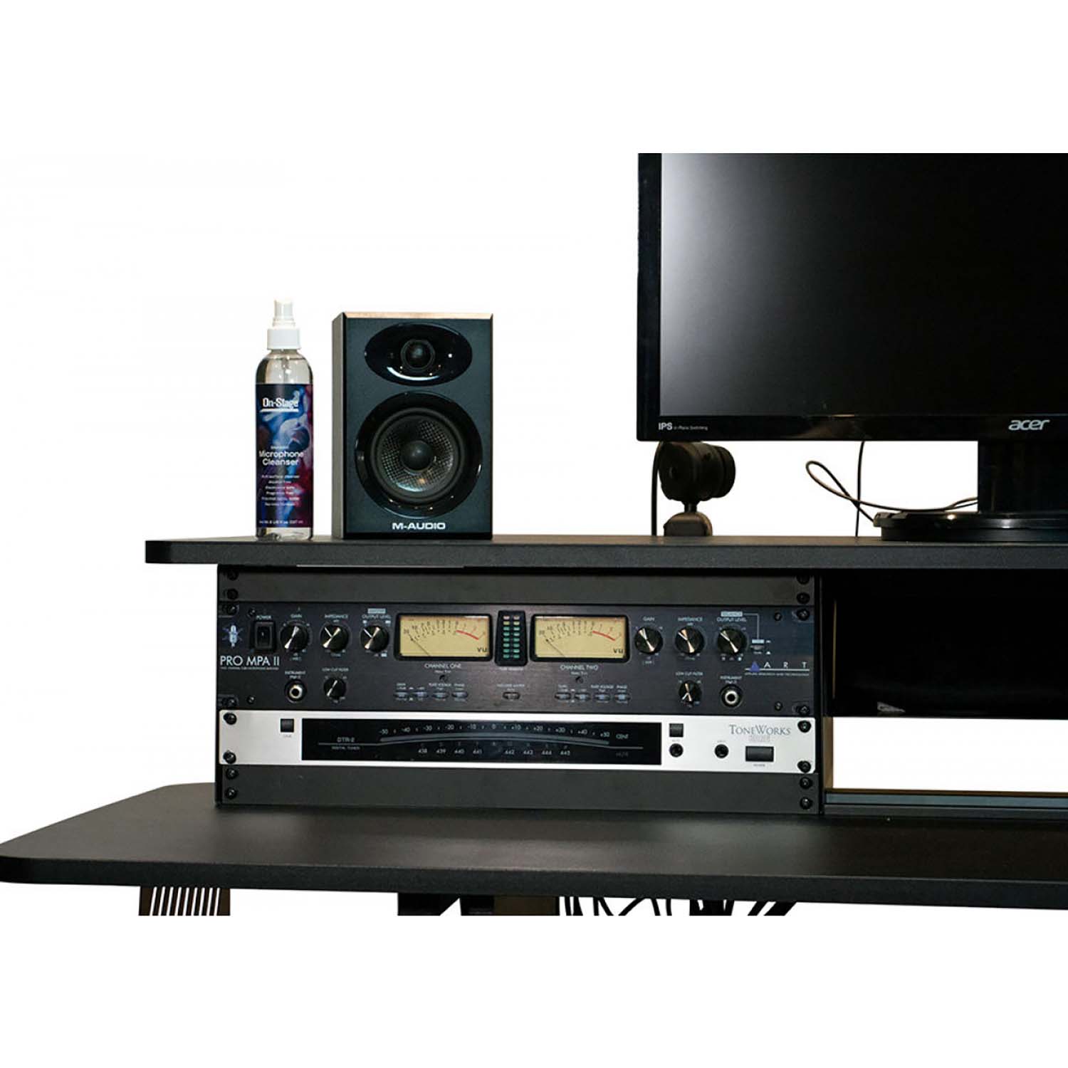 On Stage WS7700B Large Workstation for a Computer, Monitor Speakers, and Other Studio Equipment - Hollywood DJ
